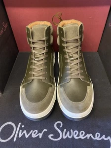 OLIVER SWEENEY, BRAND NEW , SIZE 8 , KHAKI LEATHER / SUEDE , TRAINER BOOT, 8 UK - Picture 1 of 15
