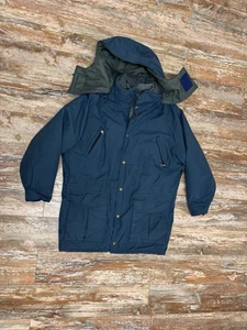 Vintage L.L. Bean Maine Warden’s Parka Coat Size Medium Blue Hooded Gore-Tex  - Picture 1 of 8