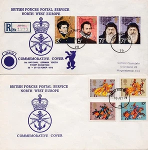 GB 1972-74 Selection of 3 x Scarce British Forces PS North West Europe FDC's - Picture 1 of 2