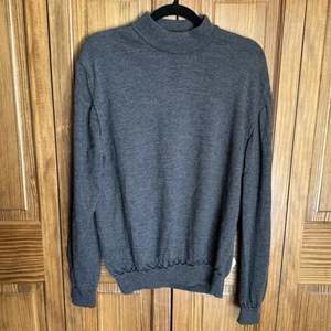 Grant Thomas Pullover aus Merinowolle mit Stehkragen Made in Italy grau weich Herren Large " - Bild 1 von 5