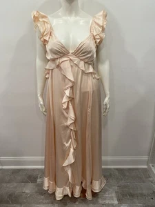 Maxi abito rosa pesca 3x abito lungo formale matrimonio ospite abito damigella nuovo con etichette - Foto 1 di 19