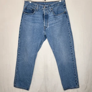 Levi's 501 Button Fly Relaxed Blue Jeans Size 30 x 26 - Picture 1 of 9