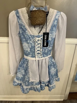 NUOVO Dolls Kill Beauty Costume Principessa Contadina X-sm Belle con Cesto e Fiocco - Immagine 1 di 4