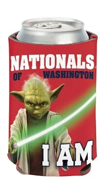 Porta latas de los Washington Nationals MLB enfriador manga botella abrazador Star Wars Yoda Foto 1 de 2