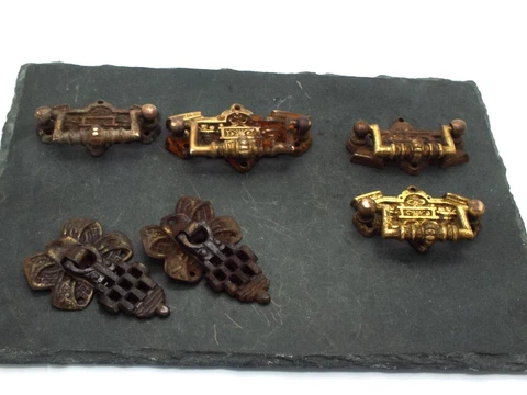 6 Antique Metal Drawer Handles Pulls Various Styles Furniture Up-cycle Projects Cover