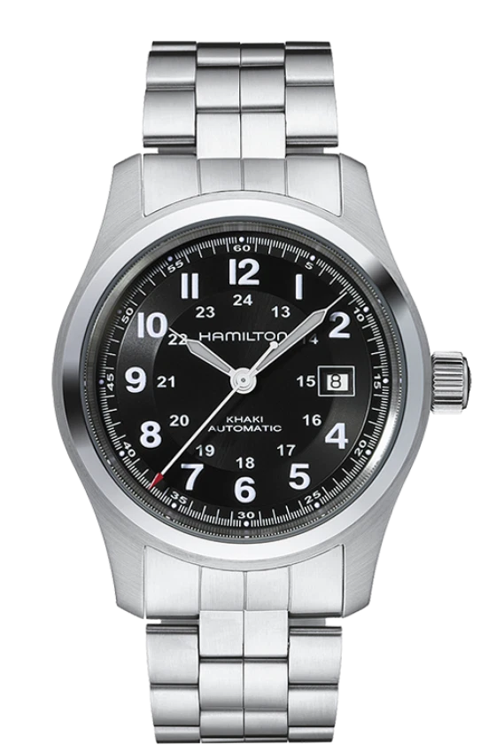 New Hamilton Khaki Field Auto Black Dial Stainless steel Men's Watch H70515137 - Imagem 1 de 1