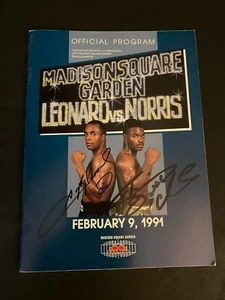 SUGAR RAY LEONARD VS TERRY NORRIS (DUAL AUTOGRAPHED) 1991 BOXING PROGRAM - Picture 1 of 2