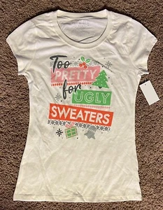 Women’s Wound Up “Too Pretty For Ugly Sweaters” Christmas T-Shirt NWT 3XL(21) - Picture 1 of 1