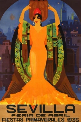 Испания Севилья Севилья город весна фестиваль испанский винтажный стены - плакат 20 x 30 - Изображение 1 из 4