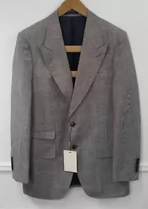 Men Suitsupply Blazer Washington Low Peak Full Linen Grey Size EU48 UK/US38 - Picture 1 of 8