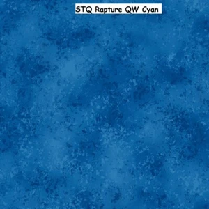 Rapture Blenders BTY cotton Quilt fabric Quilting Treasures QW Cyan Blue - Picture 1 of 12