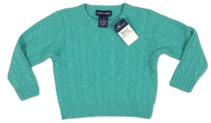 NEW Polo Ralph Lauren Little Girls Cashmere Sweater! Green Red or White - Picture 1 of 8
