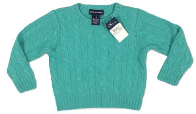 НОВЫЙ кашемировый свитер для маленьких девочек Polo Ralph Lauren!  Зеленый красный или белый - Изображение 1 из 4