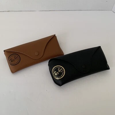 Ray-Ban Repuesto Negro Marrón Gafas Gafas Gafas Estuches a Presión - Juego de 2 Foto 1 de 4