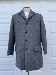 VTG Pendleton Woolen Mills Portland Oregon USA Check Grid Tweed Top Coat 42L - Picture 1 of 16