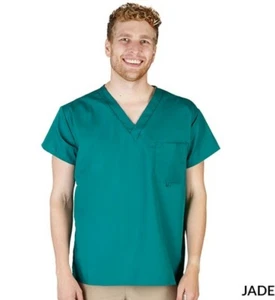 Unisex Scrub Wear V Neck Top SZ.SM NEW JAFE 7768 Medical Work 65%Poly35%Cotton - Picture 1 of 3