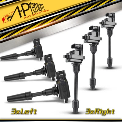 Pacote com 6 bobinas de ignição para Nissan Maxima 1995-1999 Infiniti I30 1996-1999 V6 3.0L - Imagem 1 de 4