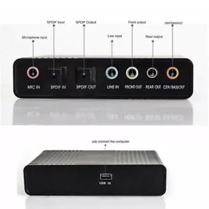 6 Channel 5.1 Sound Card SPDIF External USB Audio Output Adapter Optical for PC - Picture 1 of 6