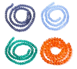 Rondelle Faceted Beads Strands - Lots of Colours and Sizes to Choose From - Picture 1 of 69