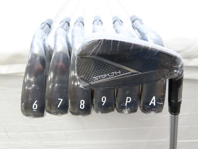 New RH TaylorMade Stealth Black Iron Set 5-AW Project X 6.0 Stiff Flex Steel - Image 1 of 4