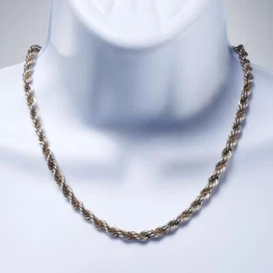 Sterling Silver French Twisted Rope Chain Lobster Clasp Necklace 18" - Picture 1 of 5