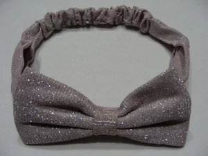 Pale Pink with Silver Glitter and Bow - Girls/Youth Size Stretch Fit Headband! - Picture 1 of 6