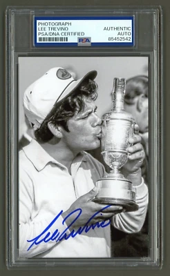 Foto firmada por Lee Trevino (PSA) 1972 British Open Championship PGA Golf automático Foto 1 de 2
