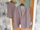 £140 River Island Mens Smart Slim Fit Purple Marl 2 Pc Suit 48R 48" Chest 34/32