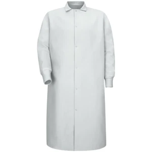 Red Kap Men's Gripper Front Spun Polyester Pocketless Butcher Coat With Knit Cuf - Picture 1 of 2