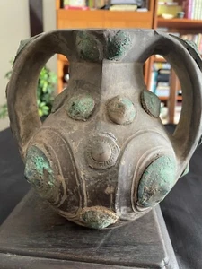 Bronze-Inlaid Pottery Amphora - Picture 1 of 6
