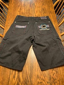 Vintage COOGI Shorts Herren Gr. 38 Cargo Hip Hop Baggy Skater bestickt dunkelblau Y2K - Bild 1 von 15
