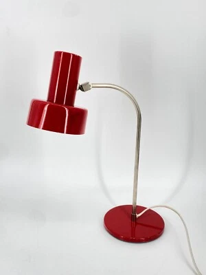 * SCHREIBTISCHLAMPE ROT CHROM 70ER DDR DESIGN VEB LEUCHTENBAU VINTAGE - Bild 1 von 4