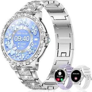 Smartwatch Damen mit Telefonfunktion Armbanduhr Watch für iPhone Samsung Huawei - Afbeelding 1 van 8