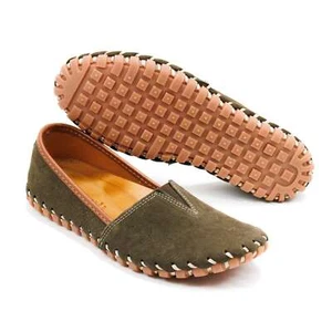 Women Spring Step Kathaleta Olive Green Suede Loafer Arch Support Comfort Flats - Picture 1 of 4