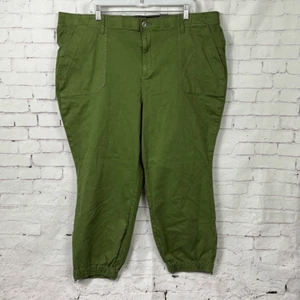 Torrid Pants Womens 24R Stretch Jogger Capri Zip Hem Hi Rise Stretch Crop Green - Picture 1 of 14