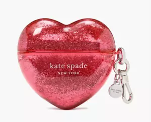 Kate Spade Key To My Heart Liquid Glitter Airpods Pro Gen 2 Case Bag Charm ~NIB~ - Picture 1 of 5