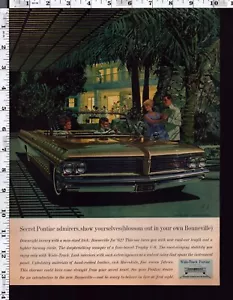 1962 Vintage Print Ad Pontiac Bonneville Convertible - Picture 1 of 1