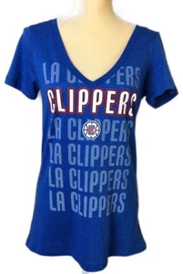 T-shirt NBA LA Clippers donna blu scollo a V squadra basket manica corta taglia L - Foto 1 di 5