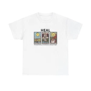 Heal Tarot Shirt | 3 Card Spread Tee | Spiritual Healing Occult Gift - Picture 1 of 33