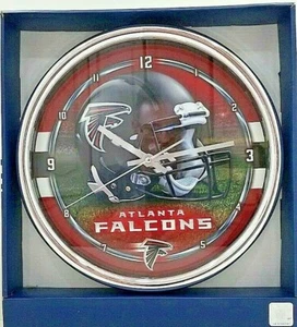 Atlanta Falcons NFL New Chrome Round Wall Clock 12 Inches Diameter NEW - Picture 1 of 4
