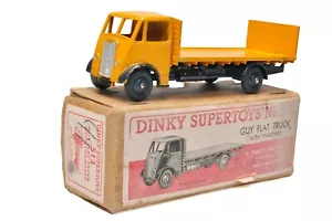 DINKY TOYS GUY CAMION PIATTO CON PIANALE POSTERIORE - TELAIO GIALLO/BLU #513 - Foto 1 di 2