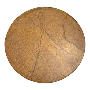 Tan Brown Marble Round Trivet Cheese Tray Cutting Board Stone Platter 7.75” READ - Picture 1 of 13