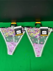 Sofia Intimates Women's Strappy Thong Panty 2 Pack Size L Orchid Bloom - Picture 1 of 5