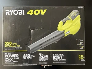 Soplador de batería inalámbrico RYOBI 40V 120 MPH 550 CFM con batería y cargador de 4,0 Ah - Imagen 1 de 8