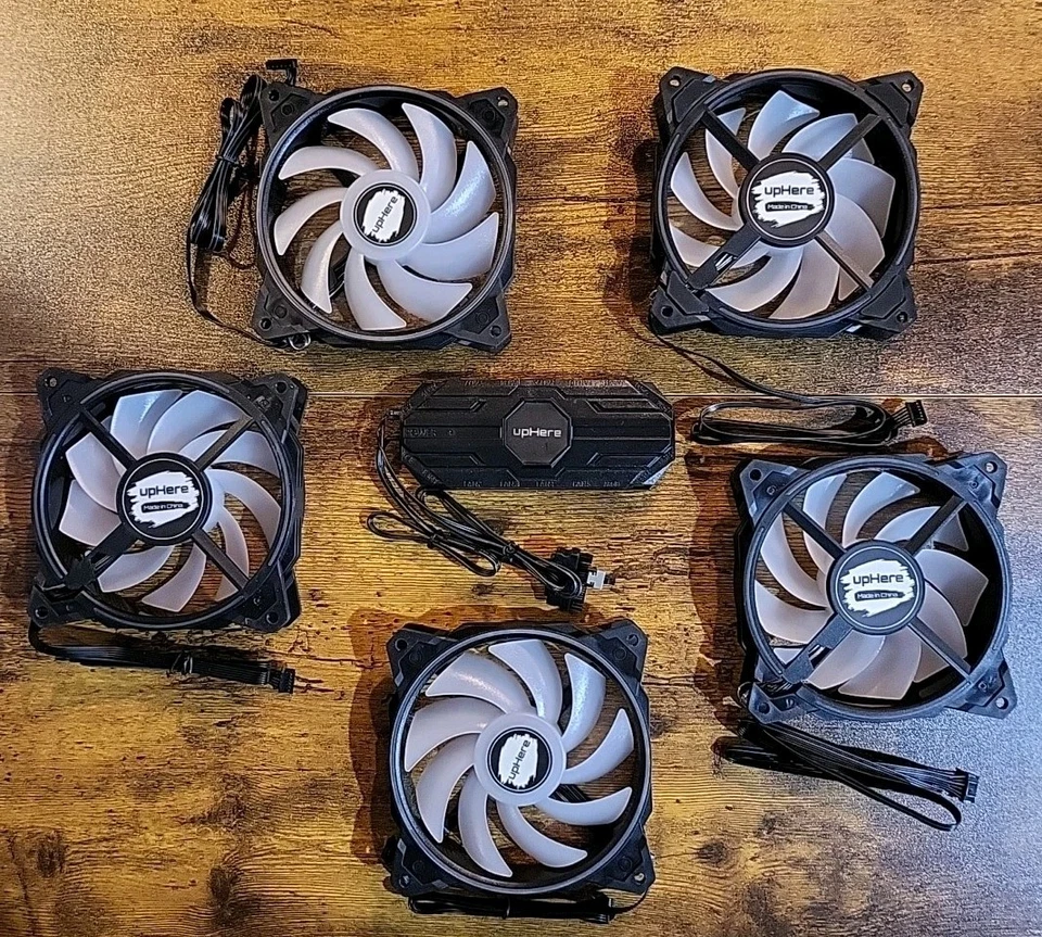 5-Pack upHere Long Life Computer Case 120mm LED Cooling Gaming Computer Fan - Image 1 of 1