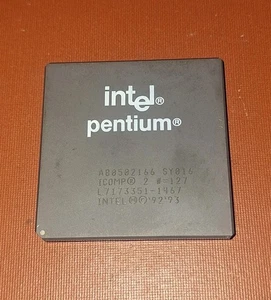 TESTED CPU VINTAGE INTEL PENTIUM 166 SY016 CERAMIC SOCKET 7 RETRO PC DOS - Imagen 1 de 2