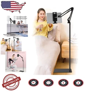 Adjustable Tablet Floor Stand 360° Rotatable Black Metal Holder 4.7-13" Devices - Picture 1 of 9