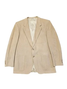 Bachrach Blazer Men's 44R Tan Suede Regent Business Career Coat Jacket Luxury - Picture 1 of 14