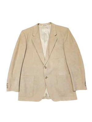Bachrach Blazer Men's 44R Tan Suede Regent Business Career Coat Jacket Luxury - Image 1 of 4