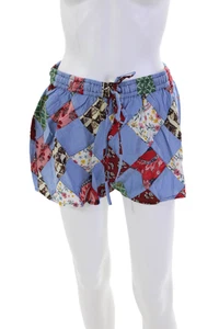 Warm Women's Elastic Drawstring Waist Patch Work Multicolor Casual Shorts Size 1 - Picture 1 of 6